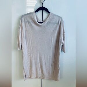 Casual light beige Short Sleeve Top tunic lightweight.